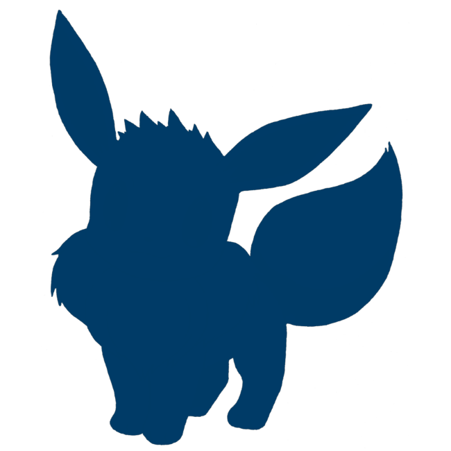 black silhouette of a eevee